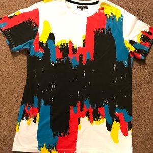 MCKOY DELUXXE NEW YORK multicolor painted shirt!!